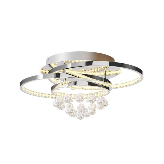 Plafonnier ampoules LED - Lucande - lampe de plafond - Cristal - 44 5 x 32 5 x 19 5 cm - chromé transparent Plafonnier ampoules LED - Lucande - lampe de plafond - Cristal - 44 5 x 32 5 x 19 5 cm - chromé transparent