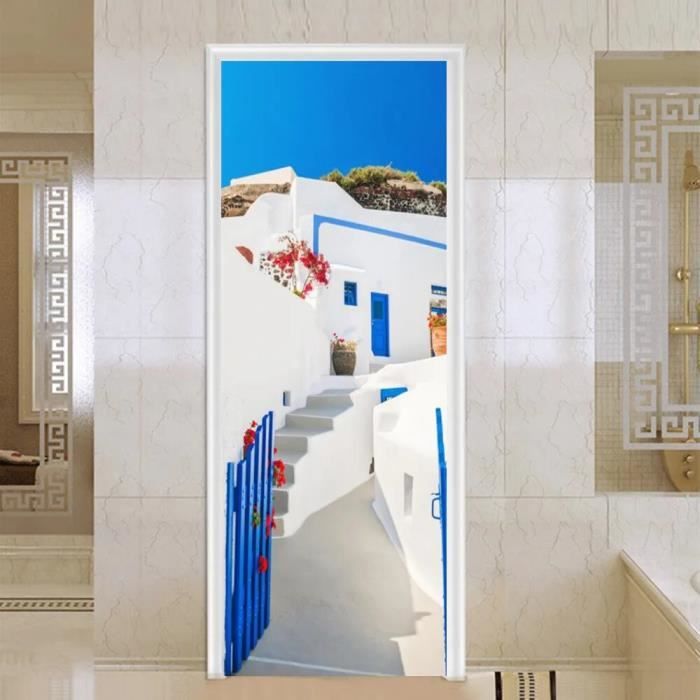 Stickers Escalier 3D Grain De Bois Blanc - Autocollants Étanche Amovible 6 Pièces 100x18cm
