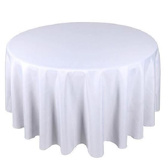 Lot De 5 Nappes De Table Ronde Polyester Blanc Achat Vente Nappe De Table Cdiscount
