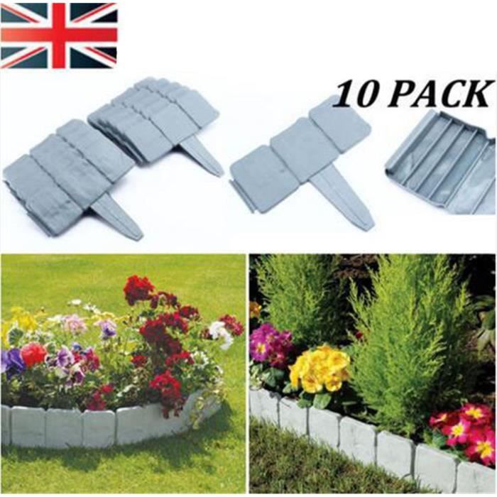 10pcs Bordure En Plastique Palissade Pour Jardin Pelouse Fleur