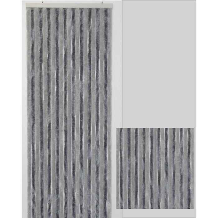 Rideau Chenille Anti-Insectes MadeInNature - Bicolore Vert Clair/Foncé - Longueur Et Largeur Adjustable - 90x210cm