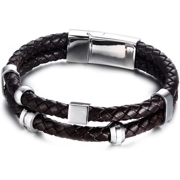 20mm bracelet de montre pour hommes en cuir véritable,marron, motif
