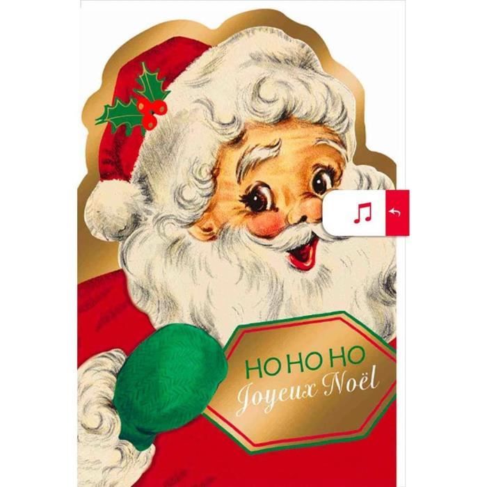 Carte de vœux Musicale Ho Ho Ho Joyeux Noël (B) Cdiscount BeauxArts