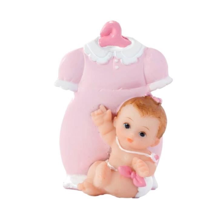 Figurine sujet bébé fille - Décor gateau baptême H 5 cm