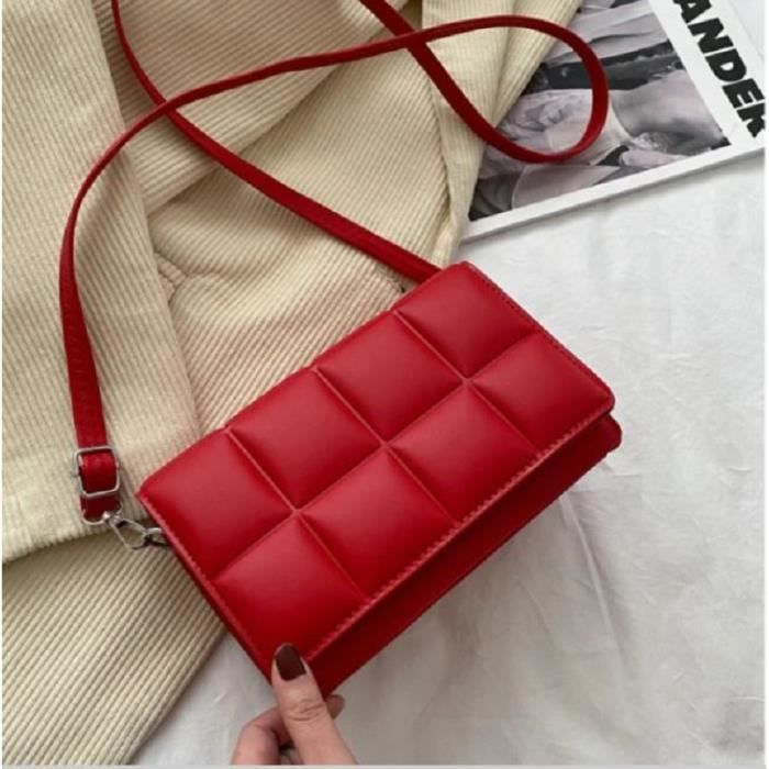 Petit sac rouge a bandouliere matelasse ville ou soiree tendance pratique et elegant 2022. Rouge Cdiscount Bagagerie Maroquinerie