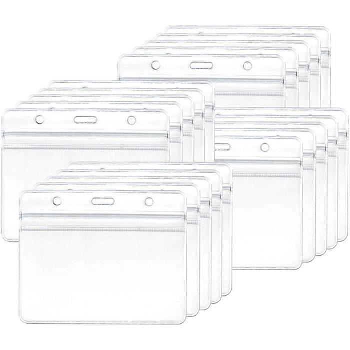 30 Porte-badges Plastique Transparent - Étui étanche Avec Clip, Pour événements Et Bureaux
