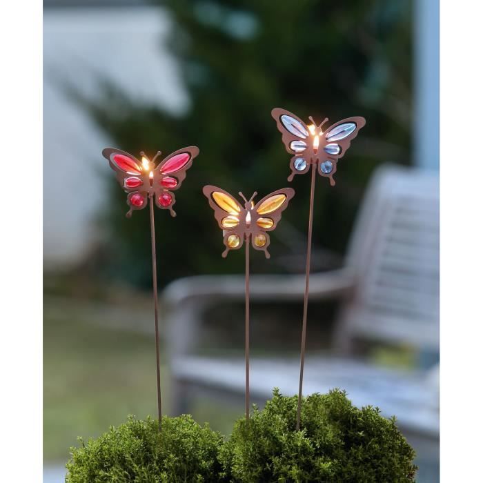 25 Décoration Papillons De Jardin | Pic Métal Résistant Intérieur/Extérieur | Pour Pot, Pelouse, Parterre