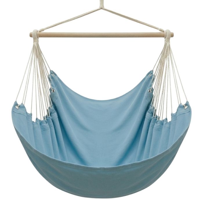 Hamac Siège XXL 2 personnes toile Bleu pacifique 100% Coton 185x130cm incl pivot Hamac Siège XXL 2 personnes toile Bleu pacifique 100% Coton 185x130cm incl pivot