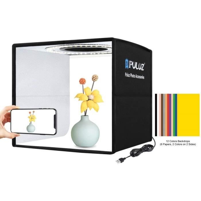 Boîte à Lumière PULUZ Portable Pliant Tente Boîte Avec 12 Couleurs Decors Pour Photographie