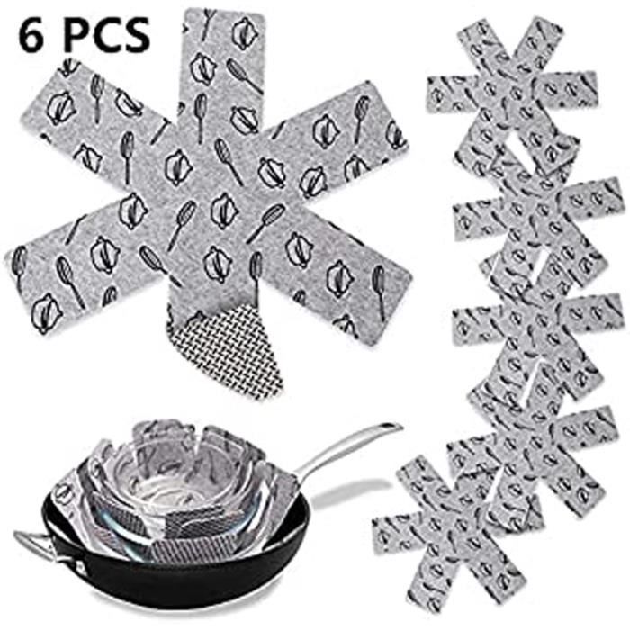 6 Pcs Protège poêles et séparateur de casseroles Gris - Cdiscount Maison