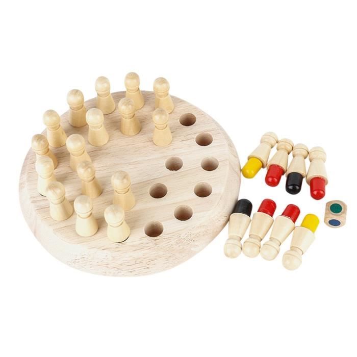 LINGJIONG Mémoire en Bois, Jeu D'échecs Memory Match Stick, Jeux Société Familiaux pour Enfants Et Adultes, Jeux Montessori pour Développer Logique Et