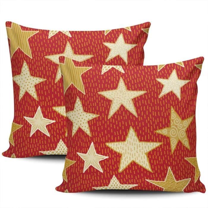 Pad étoiles Coussin Superstar velours rouge 40x40cm 