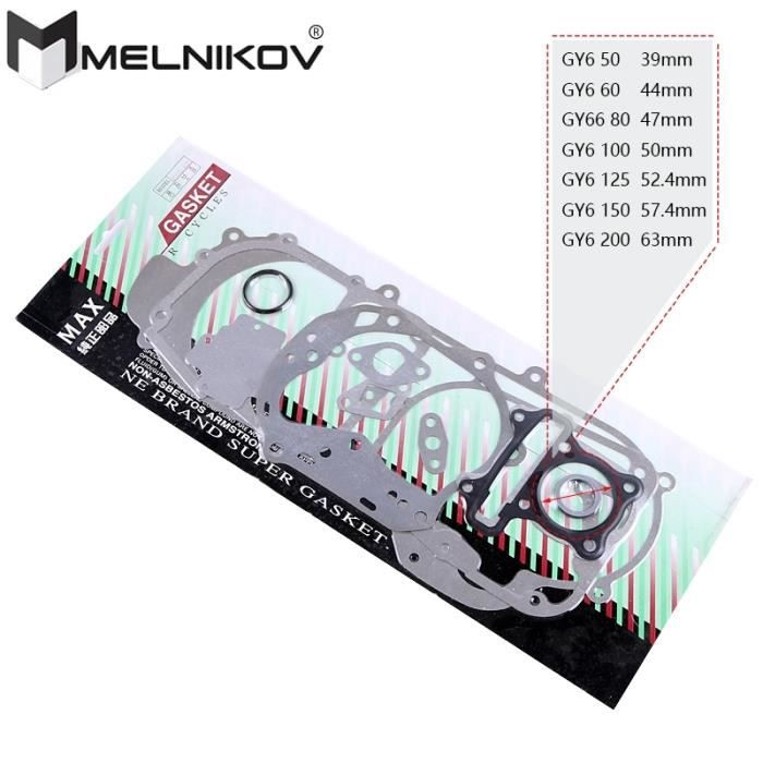 Aramox Set Guarnizioni Motore, 10 Pezzi Set Guarnizioni Motore Moto per GY6 150 GY6 125 Cilindro 157QMJ 1P57QMJ Scooter Ciclomotore