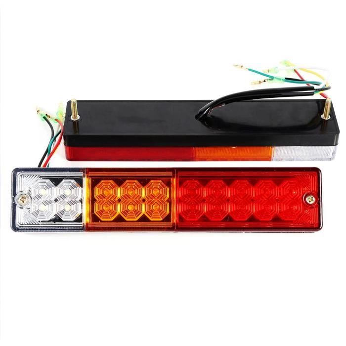 2pcs 12V LED Feux Arrière Remorque Camion Indicateur Lampe Queue Arrêt Caravane