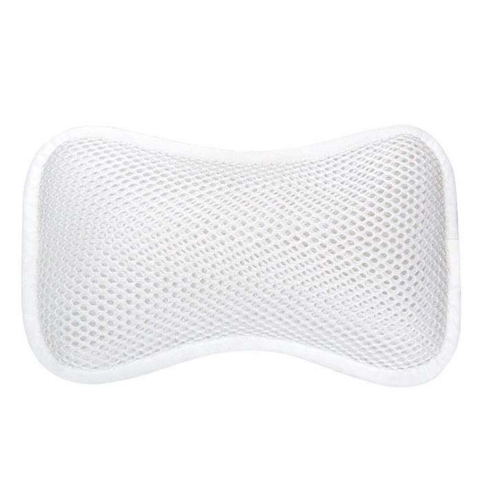 Oreiller De Bain En Maille 3D, Blanc, Avec 6 Ventouses Antidérapantes - Neuf, Pour Soutien Nuque Et Dos Dans La Baignoire
