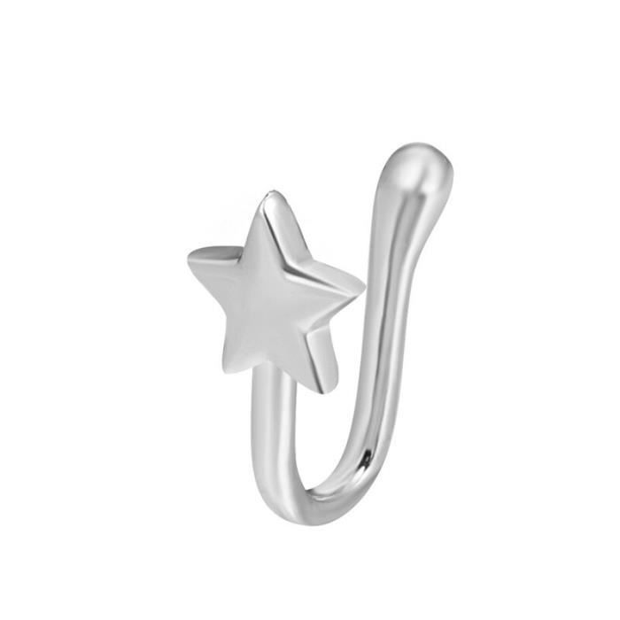 Lot De 8 Tiges Courbées Oreille – Argent, Motifs étoile, Cœur, Château, Etc. Acier Chirurgical 316L