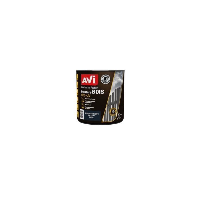 AVI Peinture pour bois - Gris anthracite satin - 0,5 L - Achat / Vente  peinture - vernis avi perform activ bois gris - Cdiscount