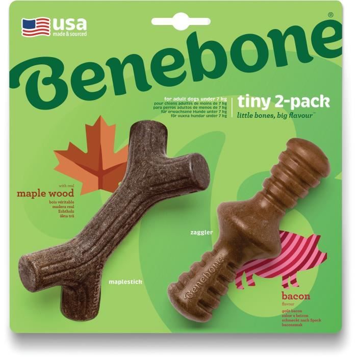 Comparer les prix de Benebone Lot De 2 Jouets A Mâcher Pour Petits Chiens