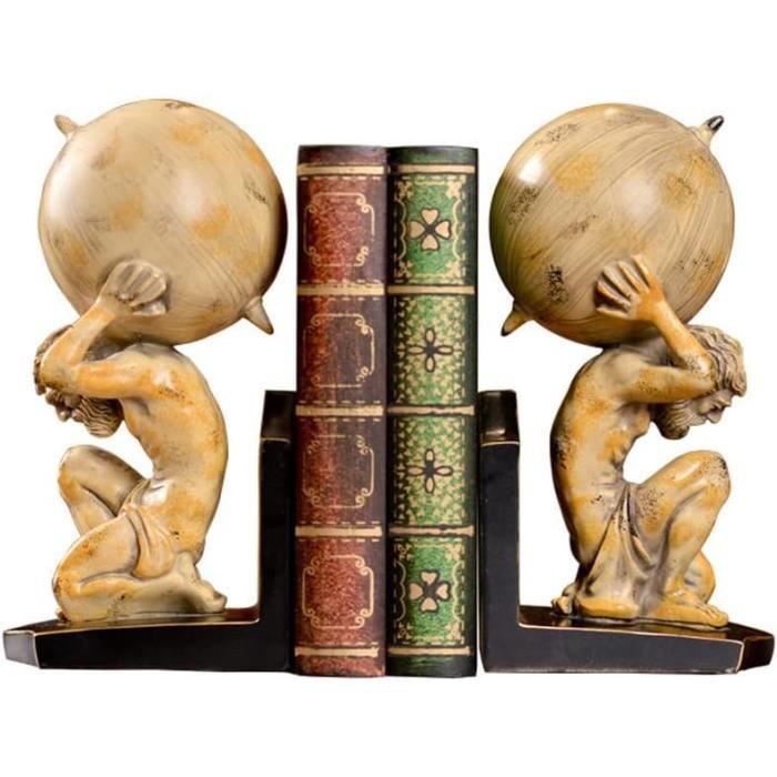 Serre livre avec des globes - Laiton, Marbre, Papier Serre livre avec des globes - Laiton, Marbre, Papier