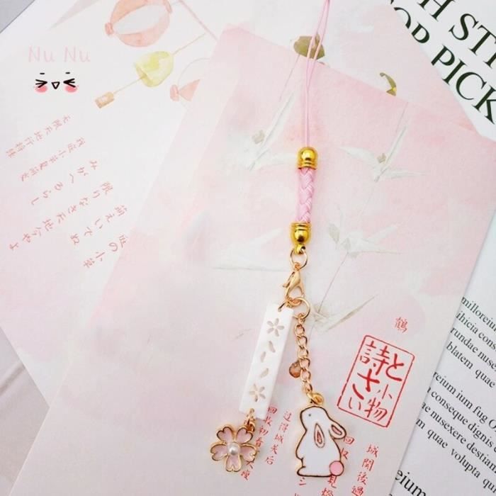 Pendentif Fraise Téléphone 2 Pièces - Résine Haute Qualité - 95mm - Accessoire Mode Femme - Cadeau Kawaii