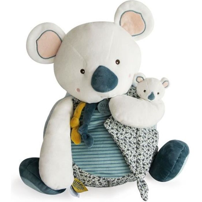 Surpyjama koala en velours enfant - gris clair chiné, Fille