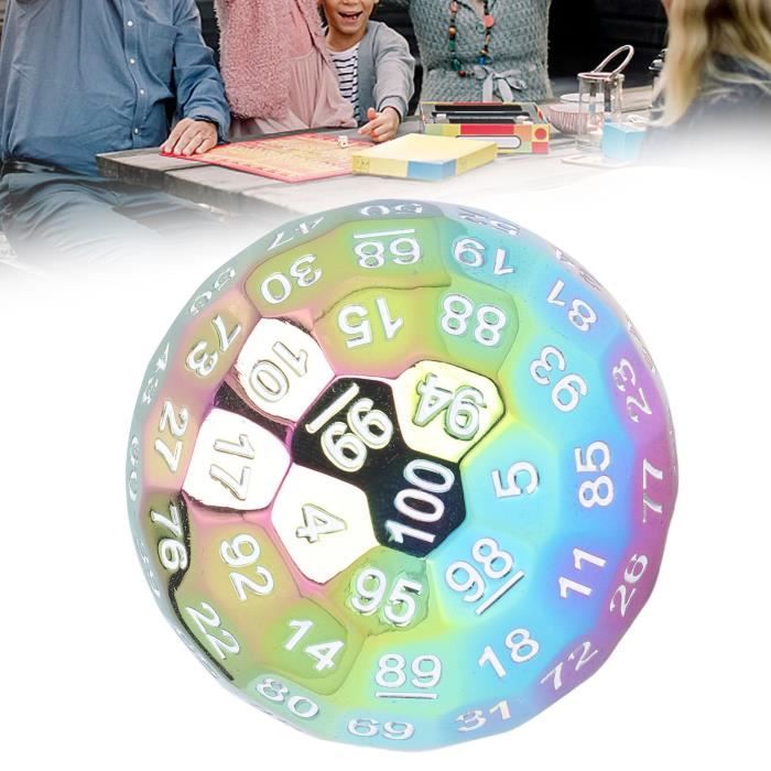 Orb of Predestined Fate: Prismatic Spray - D100 de metal gigante Polyedral Dice - 45 mm Cool 100 caras Premium Novedad RPG Fantasy Die Accesorio para juegos de rol Orb of Predestined Fate: Prismatic Spray - D100 de metal gigante Polyedral Dice - 45 mm Cool 100 caras Premium Novedad RPG Fantasy Die Accesorio para juegos de rol