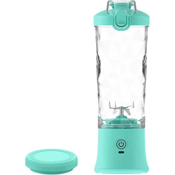 Blender Portable Rechargeable - 14 Oz (400 Ml) - 6 Lames - Pour Smoothies, Glaces, Shakes Protéinés - 7