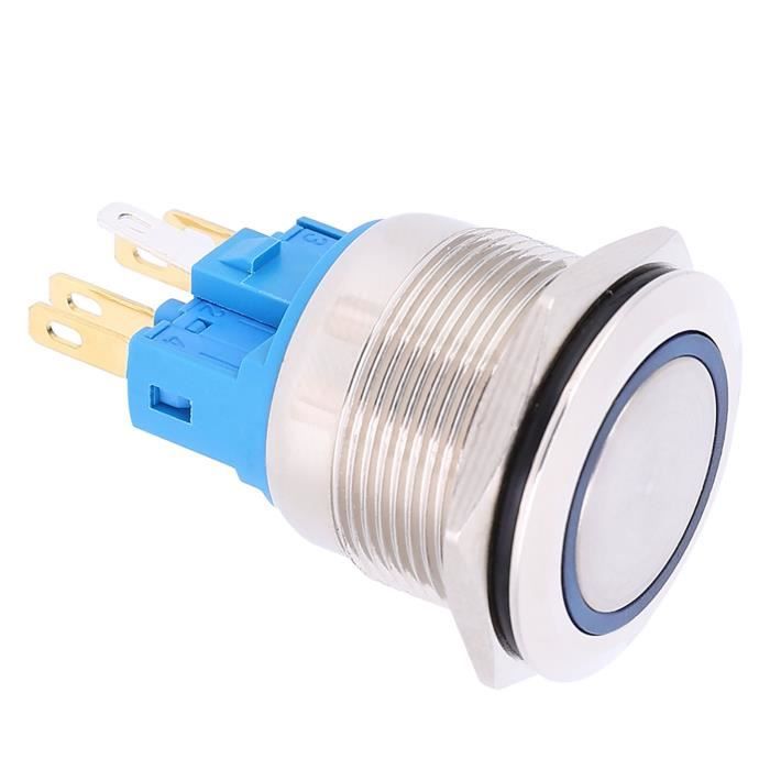 2 Interrupteurs Bouton-poussoir Momentanés 12 Mm - 12V/24V, étanches IP65, Précâblés - Pour DIY, Auto, électronique