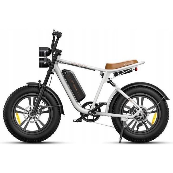 velo electrique adulte ENGWE M20 autonomie 75km tout suspendu 20 pouces fat bike de ville VTT draisienne electrique 48V13Ah blanc