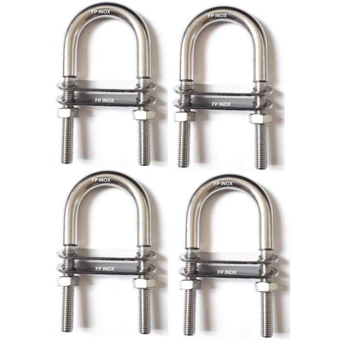 Lot De 4 Cadènes Inox 316 - 2 Plaques 5 X 78 Mm - Qualité Marine A4 - Marque FP INOX - Neuf Emballé