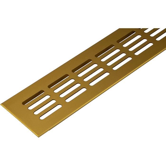 Grille de ventilation Laiton échappement Aluminium angulaire | 600 x 60 mm | meubles en aluminium pour le chauffage
