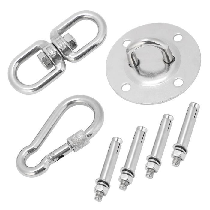 BeneLabel Hamac Pivotant, Pivot à Roulement pour Balançoire 360 Rotation Inoxydable Crochet pour Chaise Corde Yoga/Cercle Aérien/Kit Suspension pour