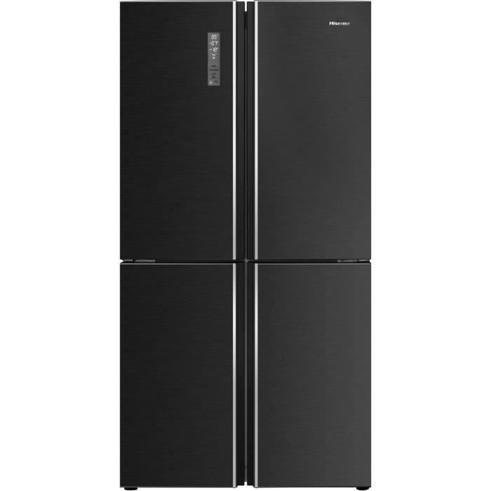 hisense rq689n4bf1 refrigerateur multi portes 556l 362l 194l froid ventile total classe a l91cm x h181cm noir acier achat vente refrigerateur americain hisense rq689n4bf1