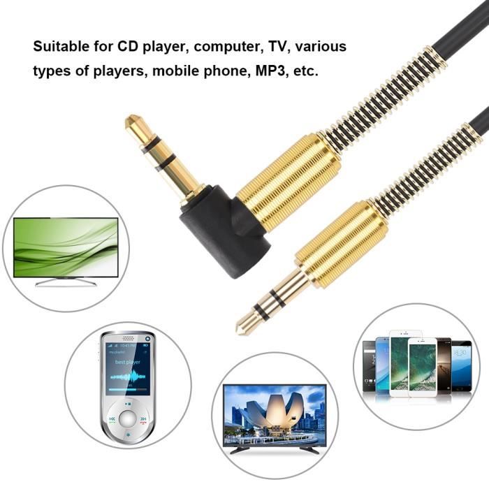 Cable Jack Audio Câble Auxiliaire 3.5mm Mâle vers Mâle, ZAMUS