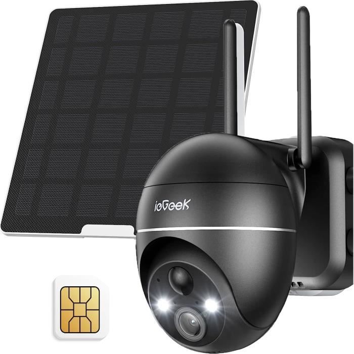 IeGeek 2K 3G/4G LTE Camera Surveillance Exterieure sans Fil Solaire avec  Carte SIM PTZ 4X Zoom Vision Nocturne Couleur PIR Détection - Cdiscount  Bricolage