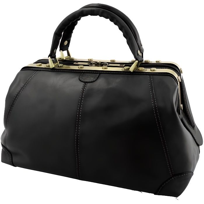 Sac de voyage KATANA Diligence K 1150 Cuir de Vachette Collet Noir Femme