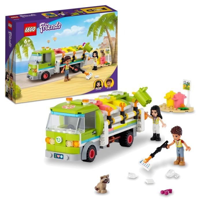 lego® friends 41712 le camion de recyclage, jouet éducatif, avec mini-poupée emma