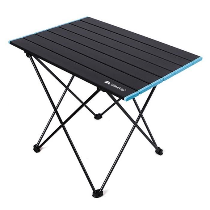 WOLTU Table de Camping Pliante Aluminium MDF 70x60x50 cm Chêne