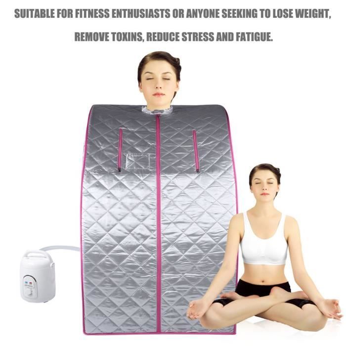Sauna Boîte Pliable avec Générateur de Vapeur Massage Maison Spa