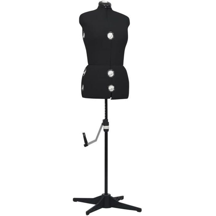 LEXLIFE Mannequin de Couture Réglable Femme Avec 13 Molettes de Précision - 40 à 46 M Taille Ajustable Idéal pour Couture - Noir