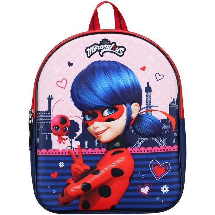 Miraculous Sac A Main Lady Bug +/-27 CM pour Enfant Fille, Rouge