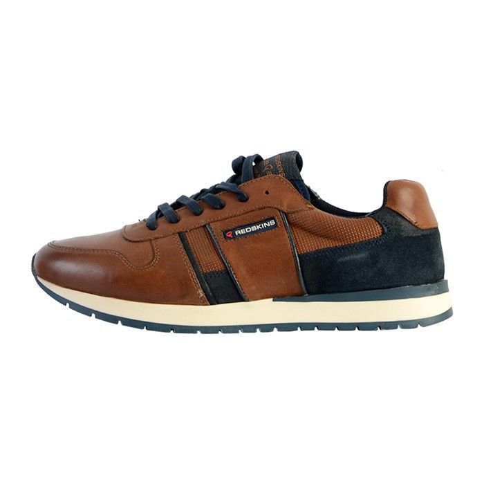 Redskins Basket Cuir Redskins Affairi 2 - Cognac/Marine