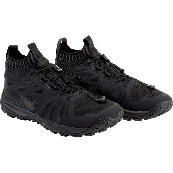 chaussures de trail running - mammut - saentis knit low - noir - homme - intensif - running