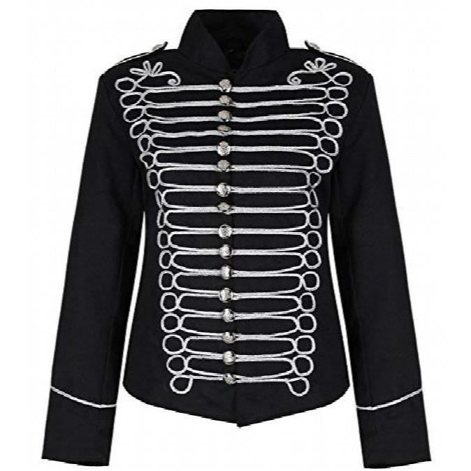 Blouson Professionnel N939D Femmes Emo Punk Goth Napoleon Veste militaire Drummer Parade Taille 44 Noir Cdiscount Pret a Porter