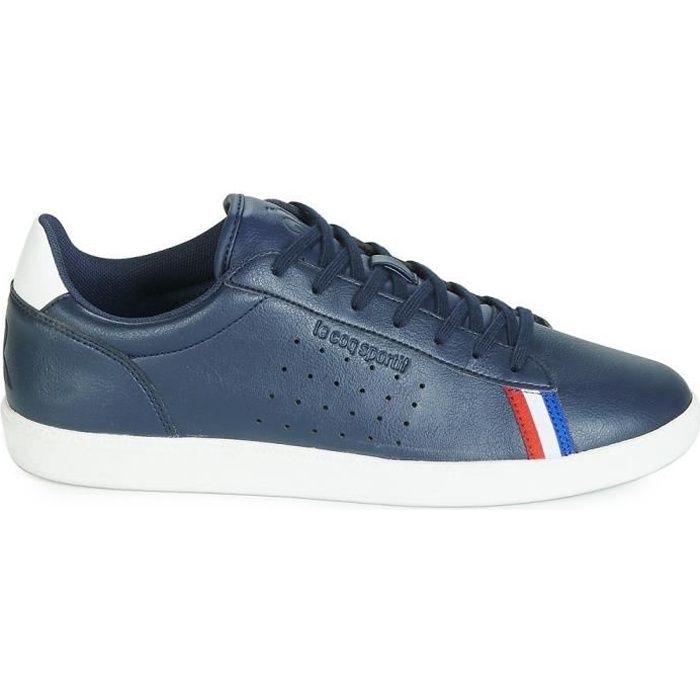 Baskets sportswear Le Coq Sportif Courtstar Leather - Homme - Marine - Cuir - Lacets