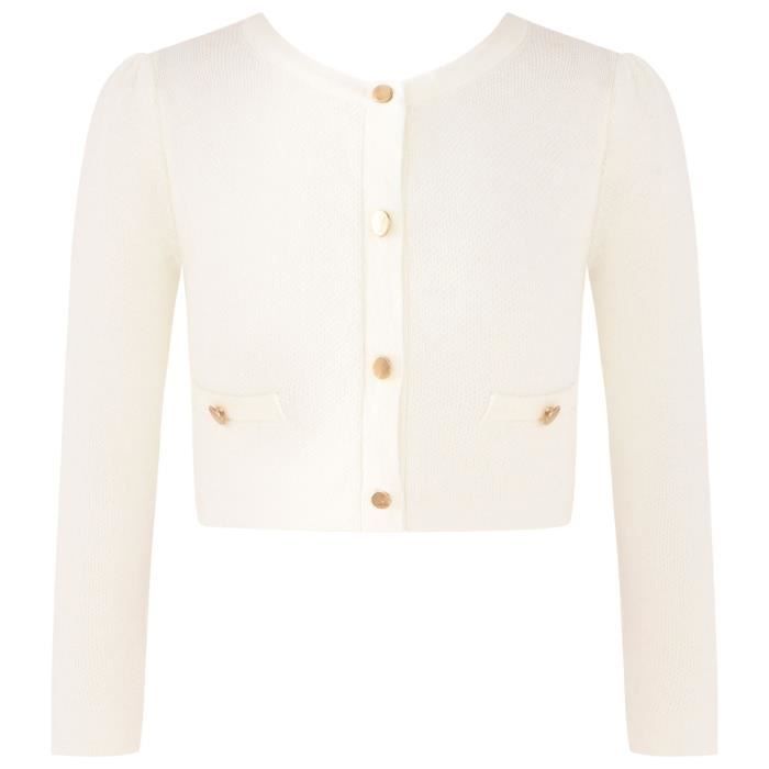 Boléro Fille Satin Avec Fleur 3D - Manches Longues Pour Cérémonie, Baptême, Soirée