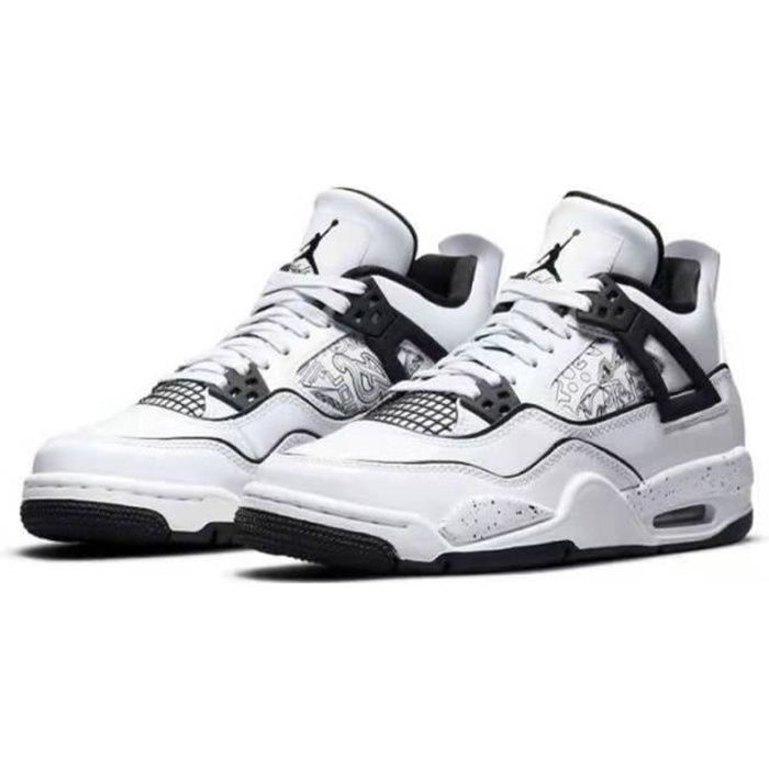 Airs Jordans 4 Retro Chaussures de Basket Pas Cher AJ 4 pour Femme  Homme:noir blanc noir blanc - Cdiscount Prêt-à-Porter