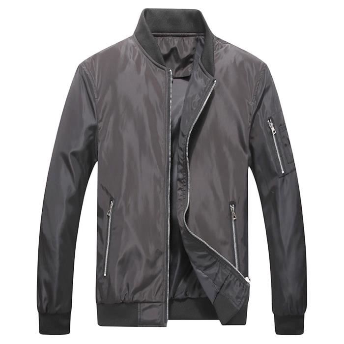 Veste Homme Slim Fit Double Poche Léger Décontracté Business - Noir