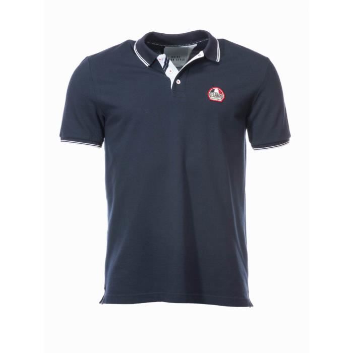 POLO HOMME DELAHAYE EN COTON Navy Cdiscount Pret a Porter