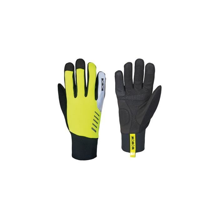 gants vélo longs wowow daylight - jaune - homme - cycle - manches longues